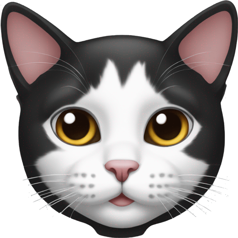 Cross black and white cat emoji