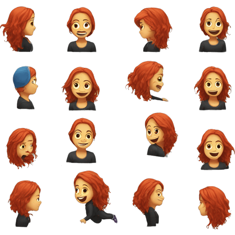 girl with red hair doing backflip emoji