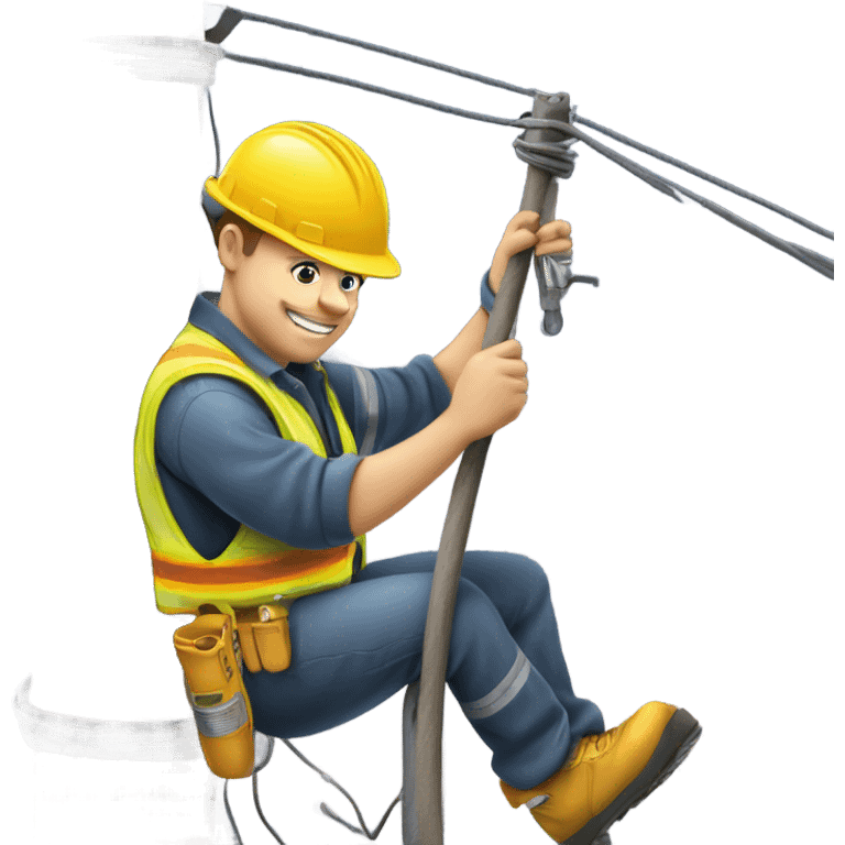 A lineman that’s working on power pole ￼ emoji