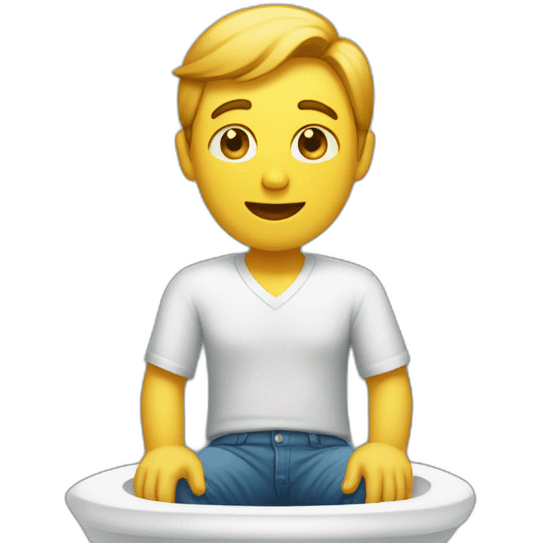 Un homme au toilette emoji