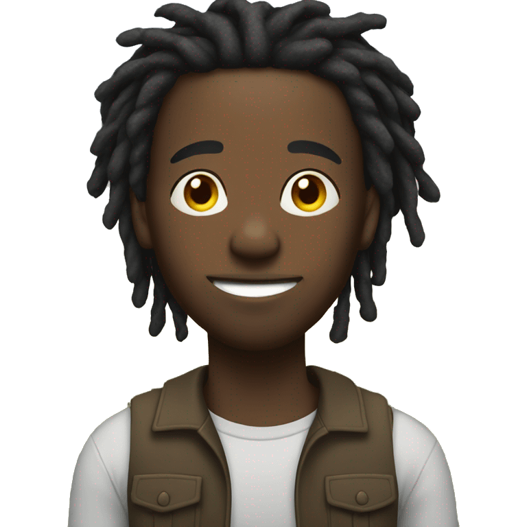 Black man with dreads in a field  emoji