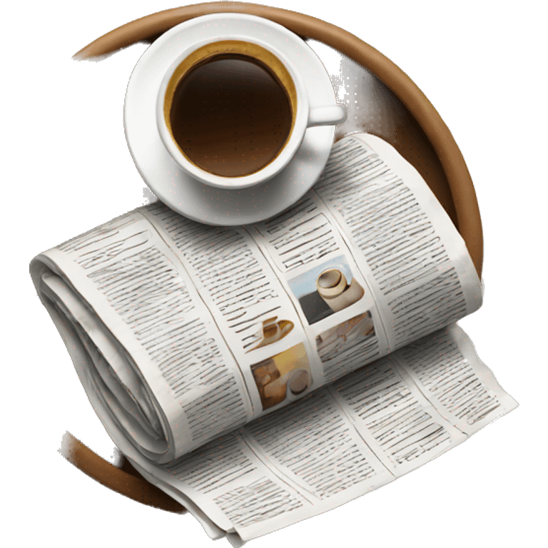 Newspaper with coffe emoji