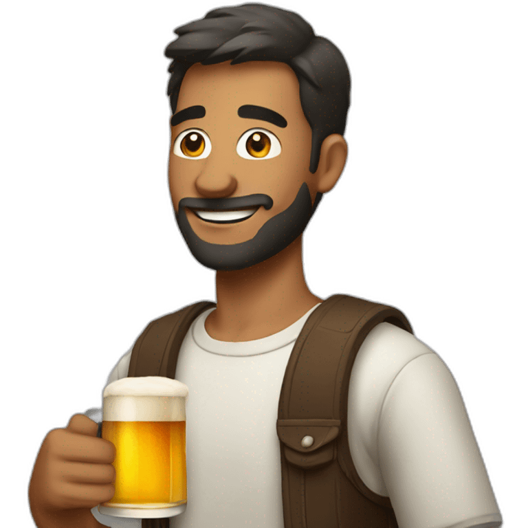 A guy with beer emoji