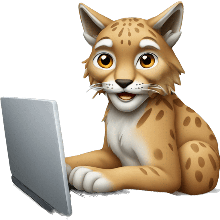 A lynx with a laptop emoji