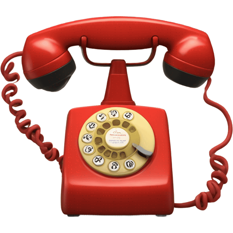 Red old dial phone  emoji