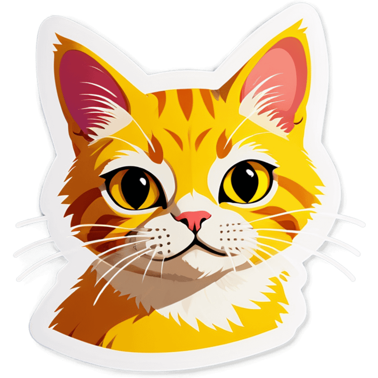 Gato amarelo preocupado  emoji