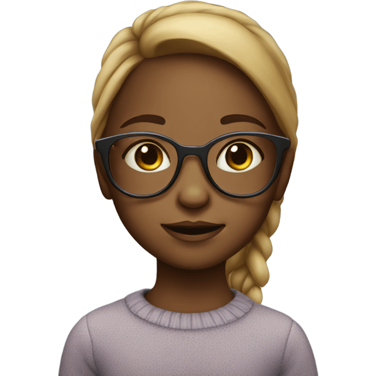 Little girl with glasses Santa emoji