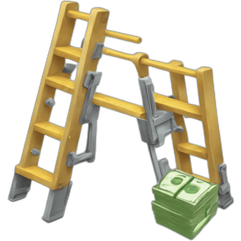 Mechanic ladder with money  emoji