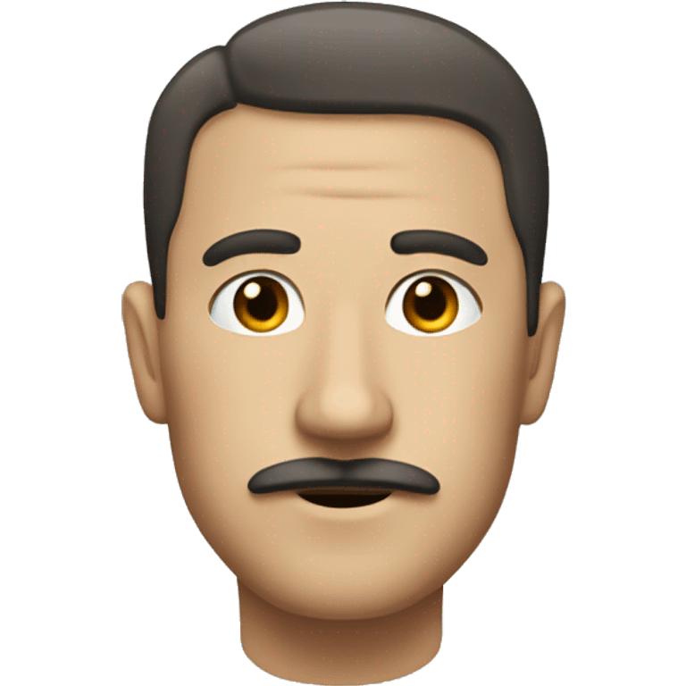 Man with angled side part and a rectangle moustache emoji