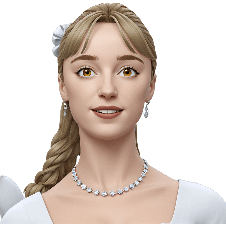 smiling girl in white dress emoji