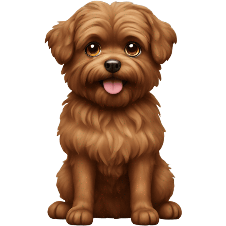 Brown pomapoo dog standing  emoji