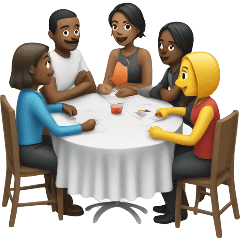 emoji showing people around a table to represent a team weekly check-in emoji