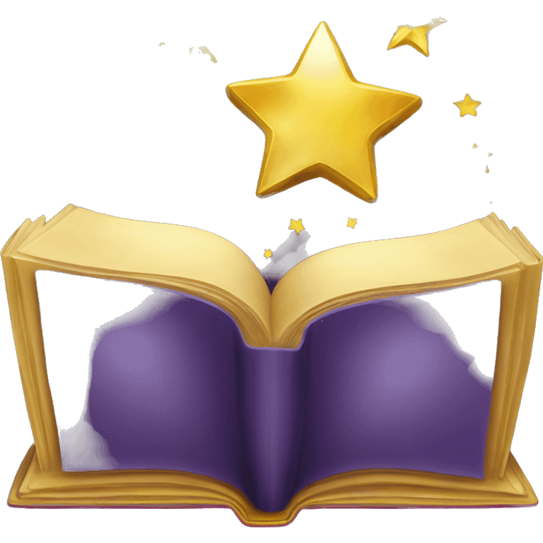 a magic book with golden stars emoji