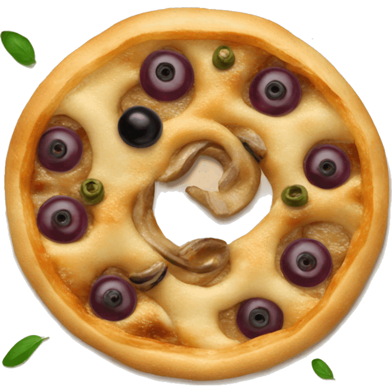 pissaladière avec oignons, olives et anchois emoji