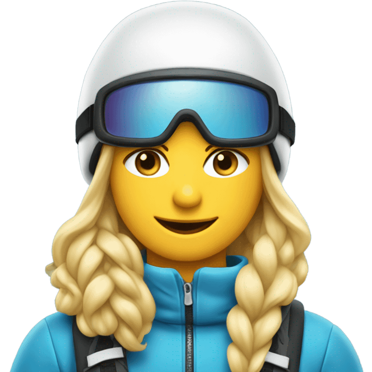 Long blonde hair skier on the slopes of whitefish Montana emoji