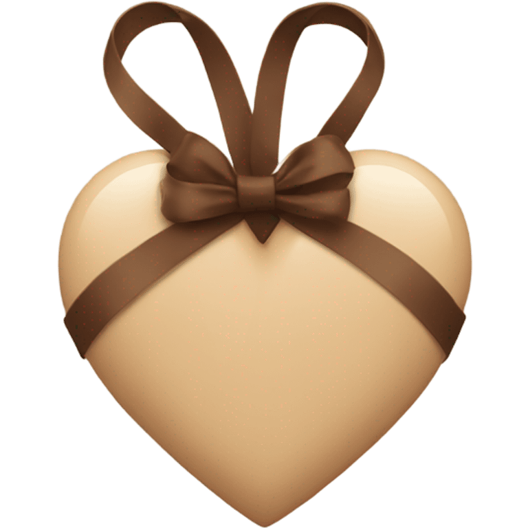 Beige heart with brown ribbon  emoji