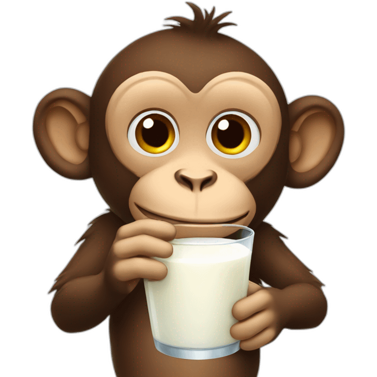 monkey drinking milk emoji