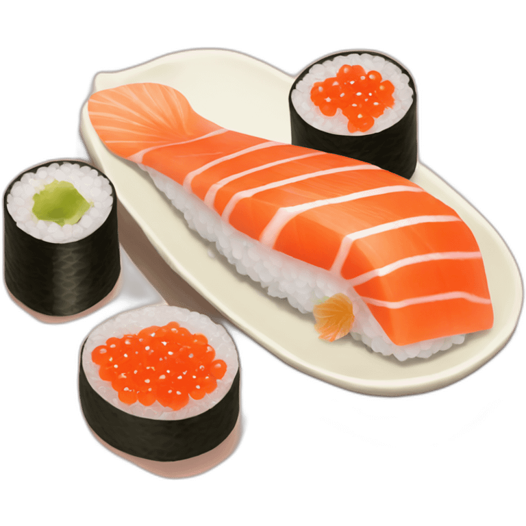 Salmon roe -sushi-with-salmon-sashimi emoji