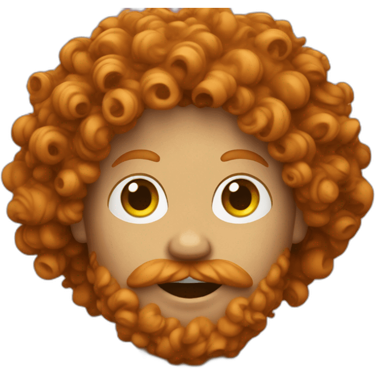 Curly ginger with a white fax of hair emoji