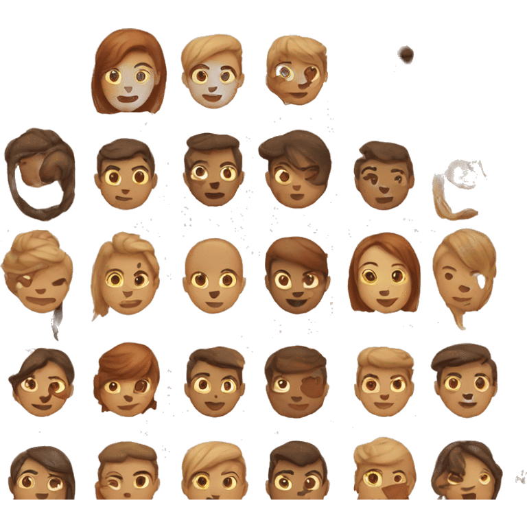 circle heads with different skin tones moving in a circle emoji