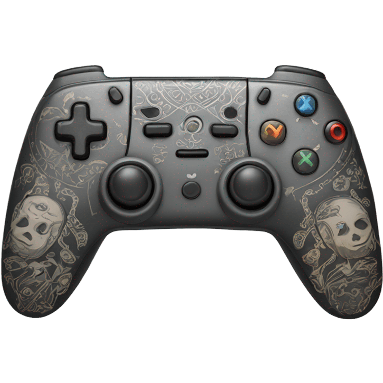 Gaming controller with tattooed emoji