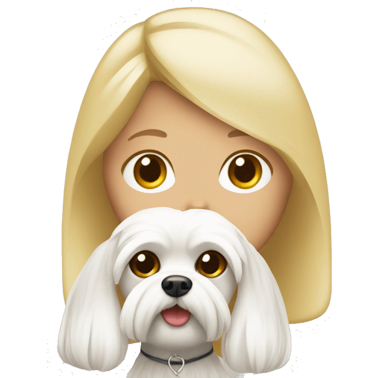 blonde maltese with a mistress emoji