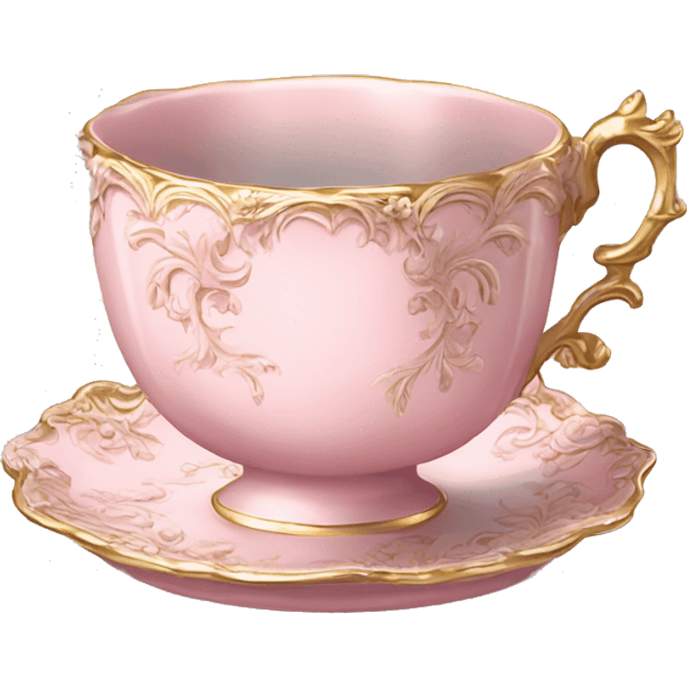  Vintage ornate rococo pale pink tea cup emoji