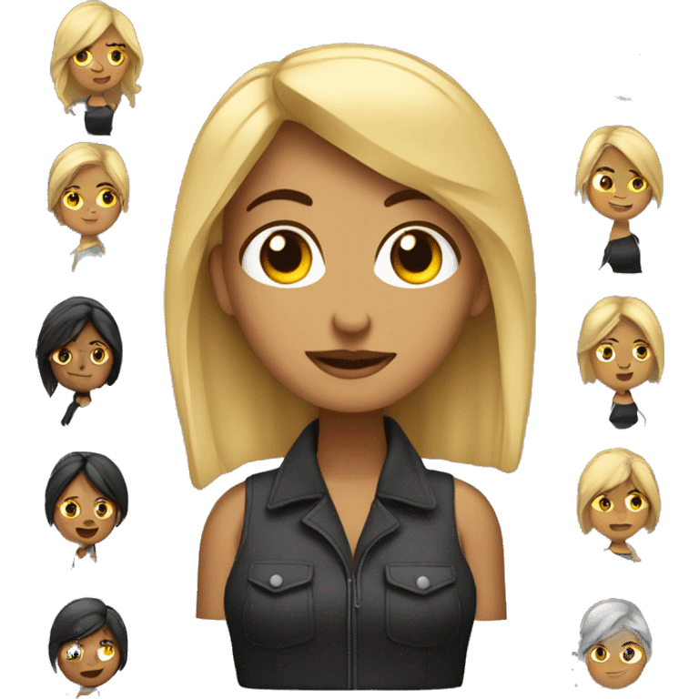 emoji de mujer crespa con cabello negro de cargo de jefe emoji