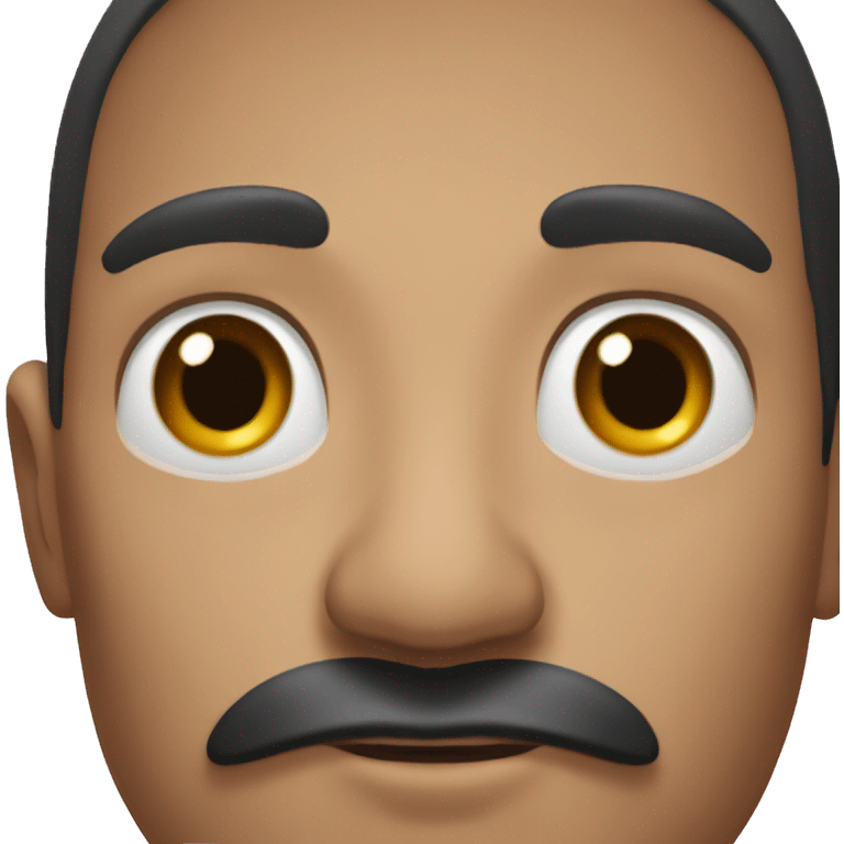 Middle-eastern man with black eyes and a moustache and vitiligo emoji