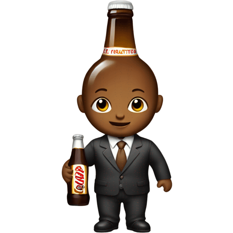 baby in suit with a root beer bottle  emoji