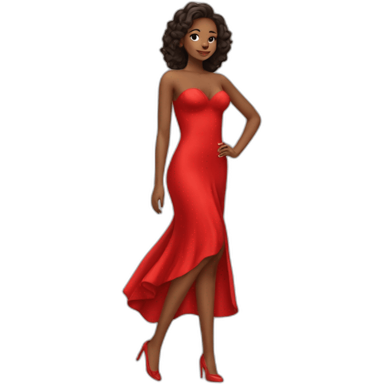 Sexy woman red dress emoji