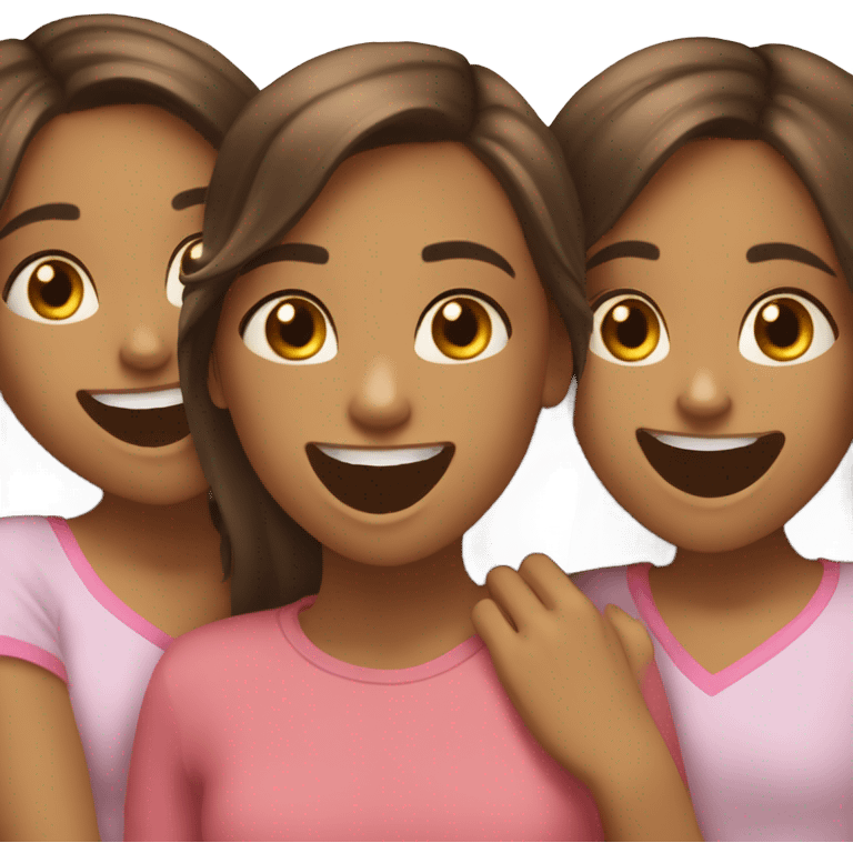 three girls gossiping emoji