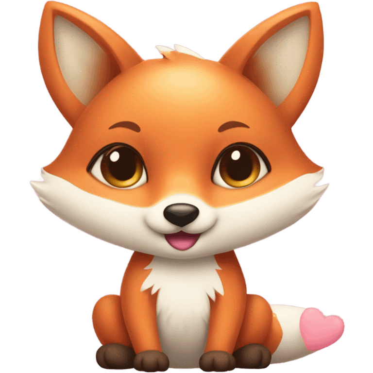 kawaii fox love emoji