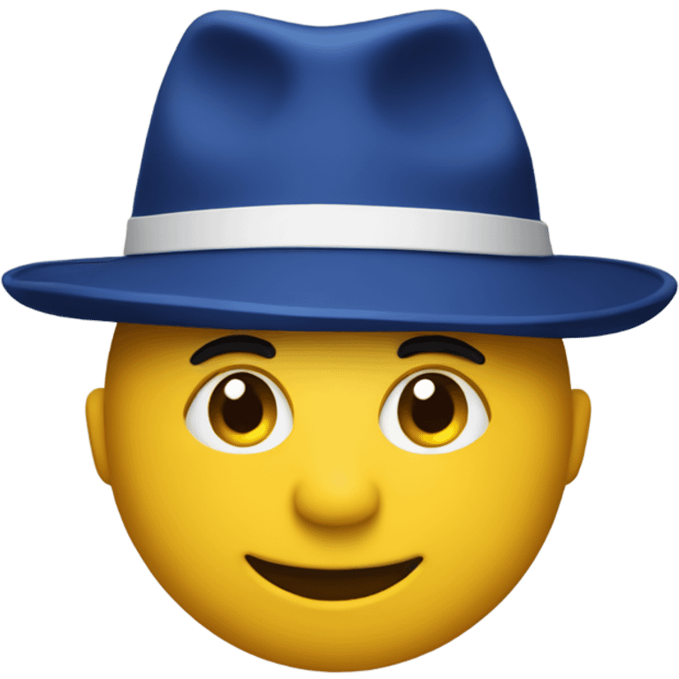 blahaj from IKEA wearing a hat emoji