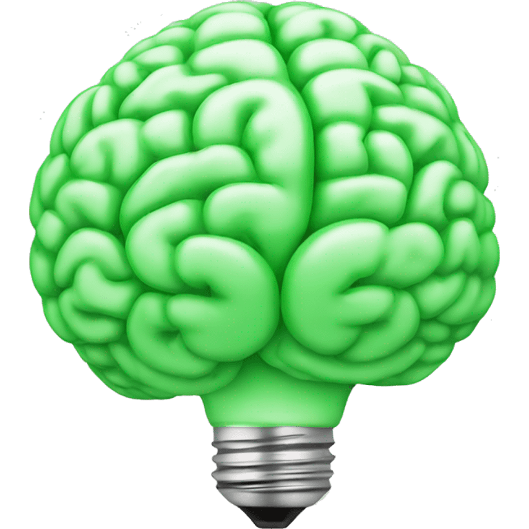 a brain light green bulb emoji