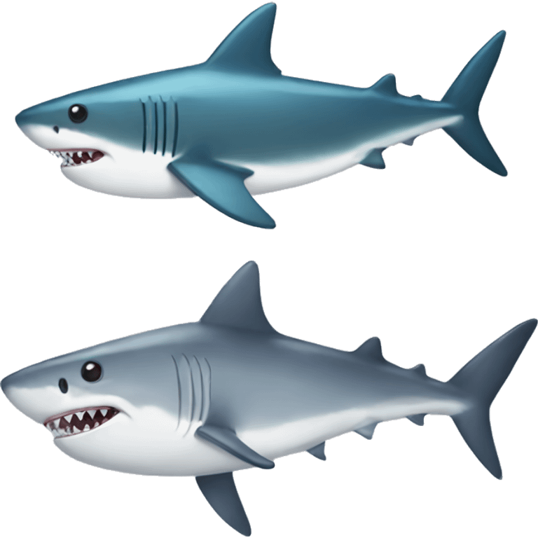 Shark and fish emoji