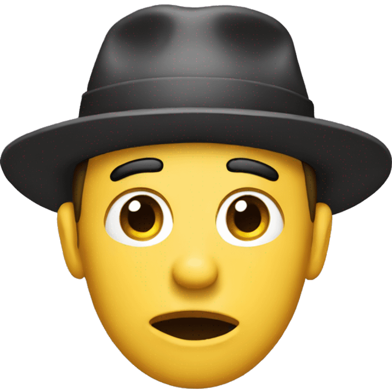 Confused face wearing a flat hat emoji