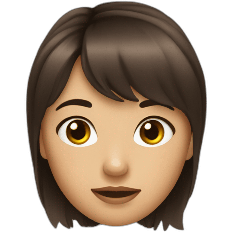 Fille brune frange emoji