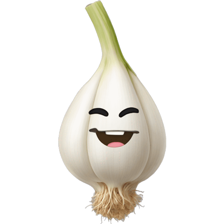 garlic with an sign emoji