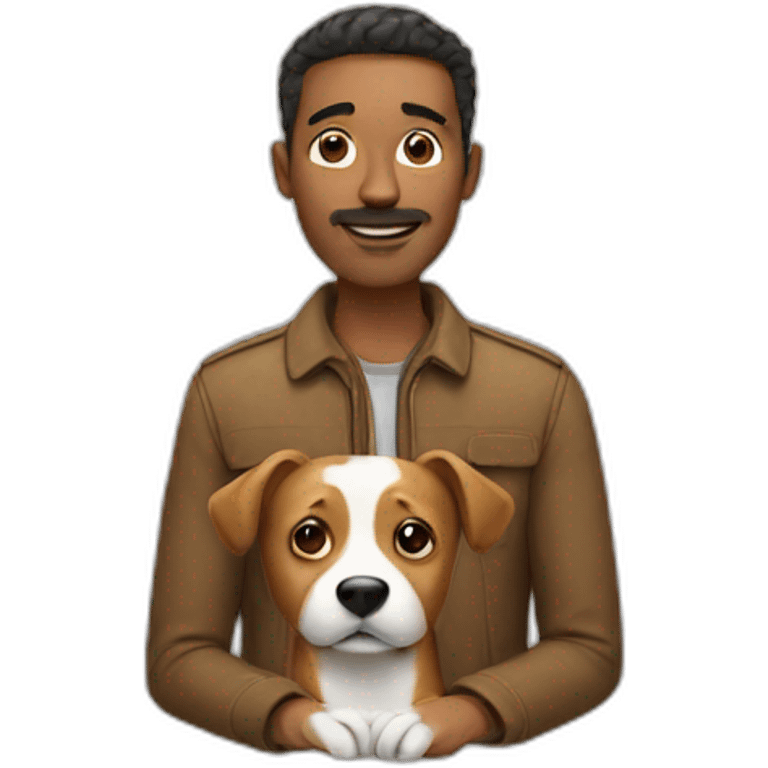 man with a dog emoji