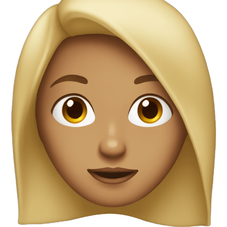 Dirty blonde tan girl with covers  emoji