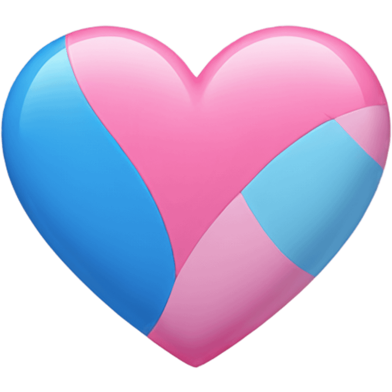 Half blue half pink heart emoji