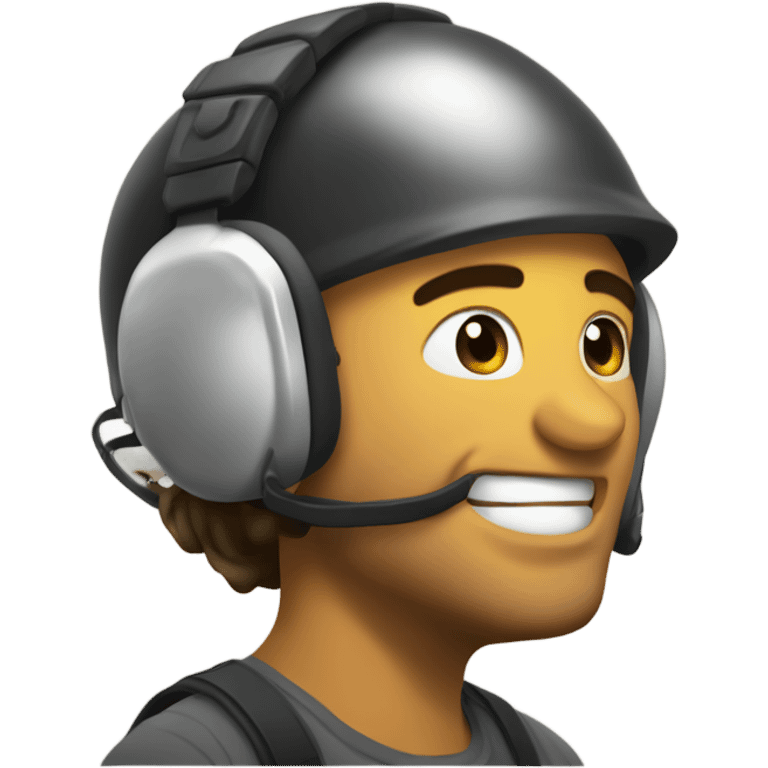 brun avec un casque qui fait un pouce levé emoji