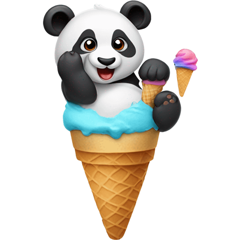 Panda eating ice cream emoji