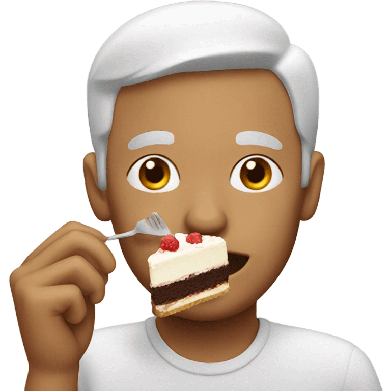 Man eating cake emoji