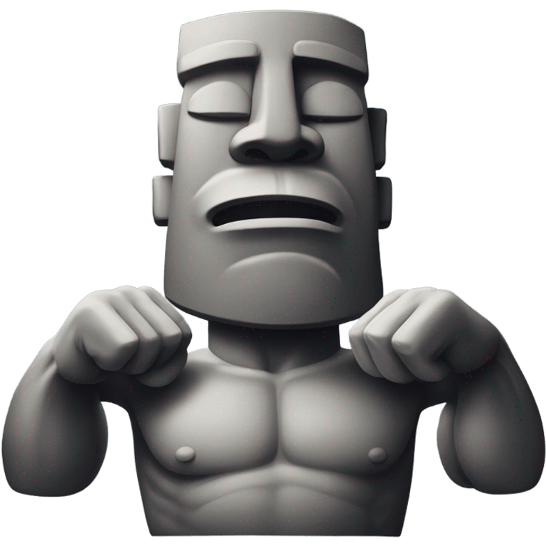 MOAI FLEXING MUSCLE emoji