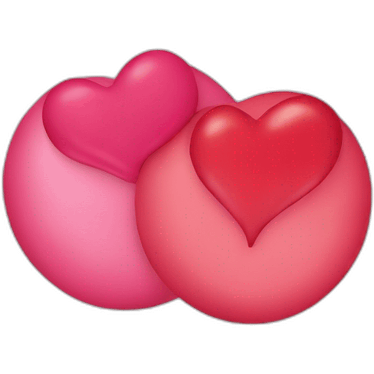 2 cœurs rouge et rose emoji