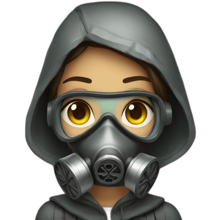 Girl wearing gas mask  emoji