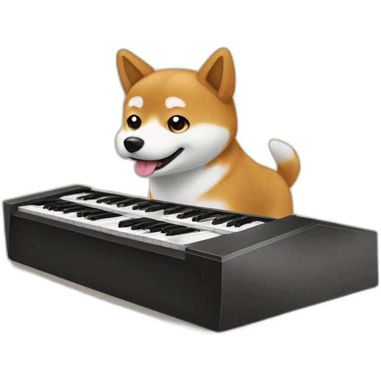 shiba inu playing keyboard emoji