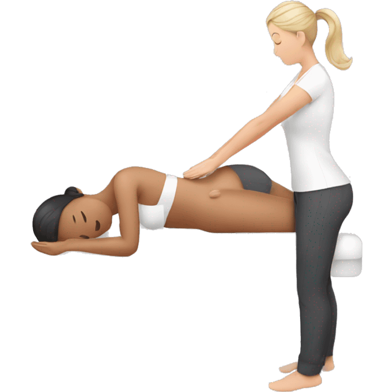 beautician giving massage to patient emoji